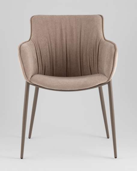 Стул Твигги велюр бежевый, каркас бежево-серый