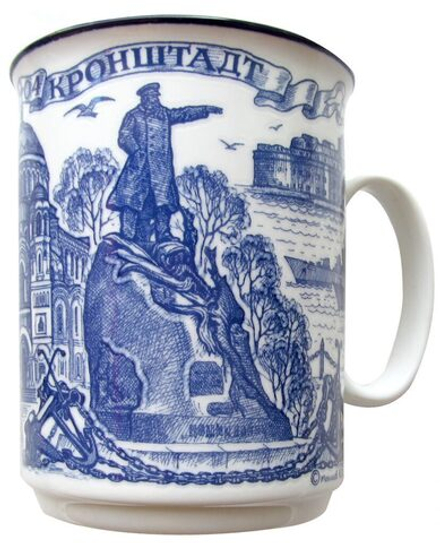 Кружка сувенирная 400мл, Кронштадт, кобальт