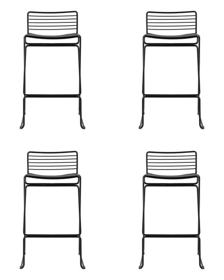 Стул полубарный Danny,  черный, с черной подушкой 4 шт