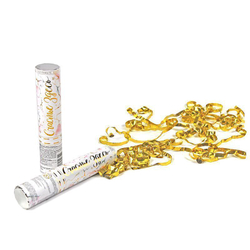 Пневмохлопушка "Счастье здесь" Серпантин с золотой