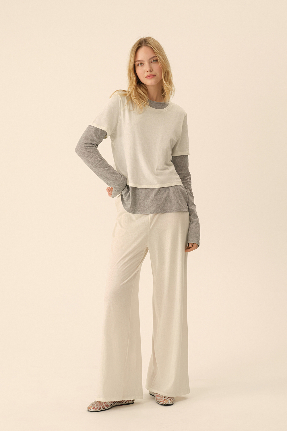 Брюки трикотажные (Ballet princess), молочные