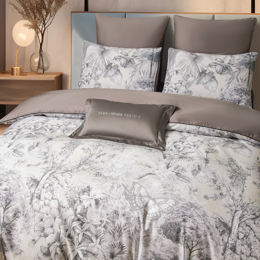 КПБ Сатин Премиум на резинке CPAR052, Евро, 4 наволочки, простынь 160*200*30