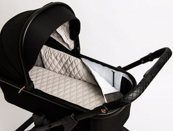 Детская коляска Peppy Tecla 3 в 1 с автокреслом First black Rose Black Черный