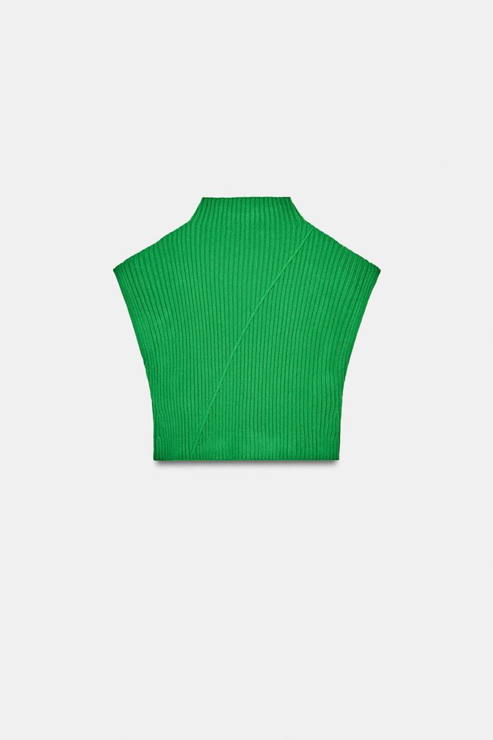 ZARA ЖИЛЕТ В РУБЧИК, ЗЕЛЕНЫЙ