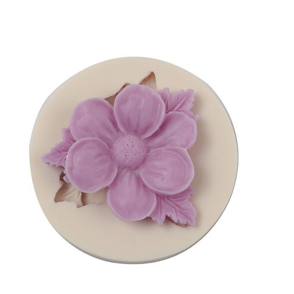 Молд силиконовый для творчества "Цветок. Фиалка. Примула. Лютик." 6 см / Форма для мыла, воска, гипса, полимерной глины, фитомолд