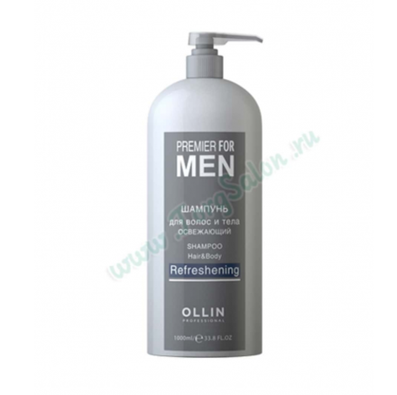 Шампунь для волос и тела освежающий «Shampoo Hair&Body Refreshening», Premier For Men, Ollin, 1000 мл.