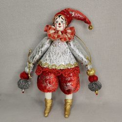 Ёлочная игрушка Клоун в колпачке