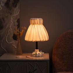 Настольная лампа Орхидея Лайм Белый с абажуром Адель Бланко