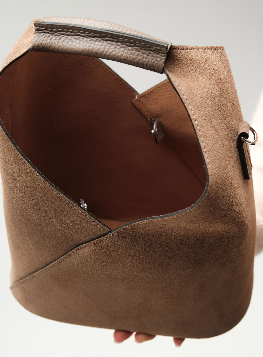 Замшевая сумка Rebecca DBR 31370 серо-коричневый