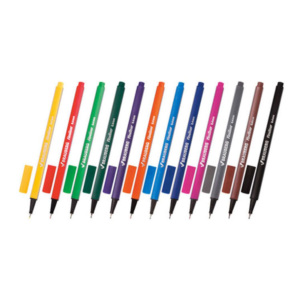 Набор капиллярных ручек (линеров) BRAUBERG Aero 0,4 мм 12 шт (141525)