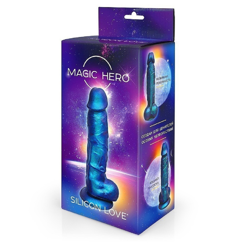 Фаллоимитатор с присоской Magic Hero синий 17 см