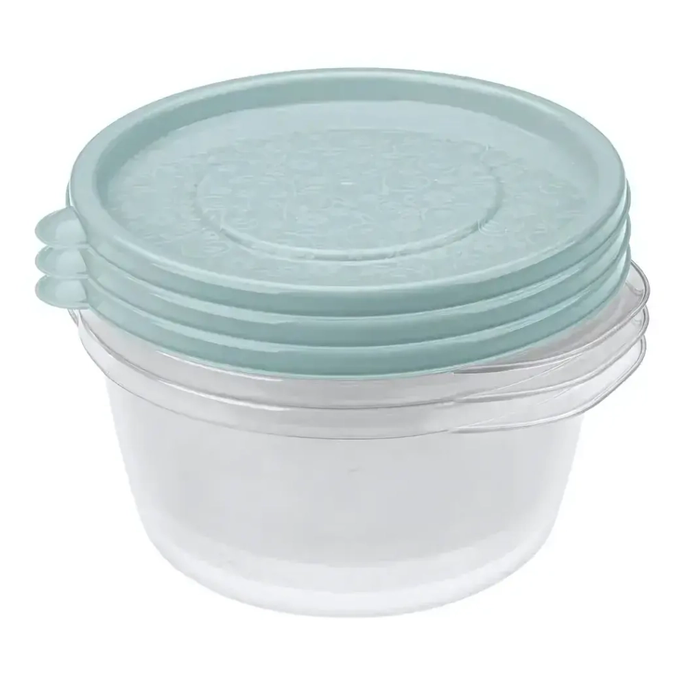 КОМПЛЕКТ КОНТЕЙНЕРОВ АРТ-ДЕКОР 0,75Л (3 ШТ) (Светло-голубой)