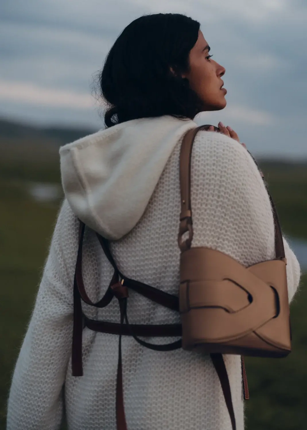 POLENE СУМКА NODDE, СЕРО-КОРИЧНЕВЫЙ