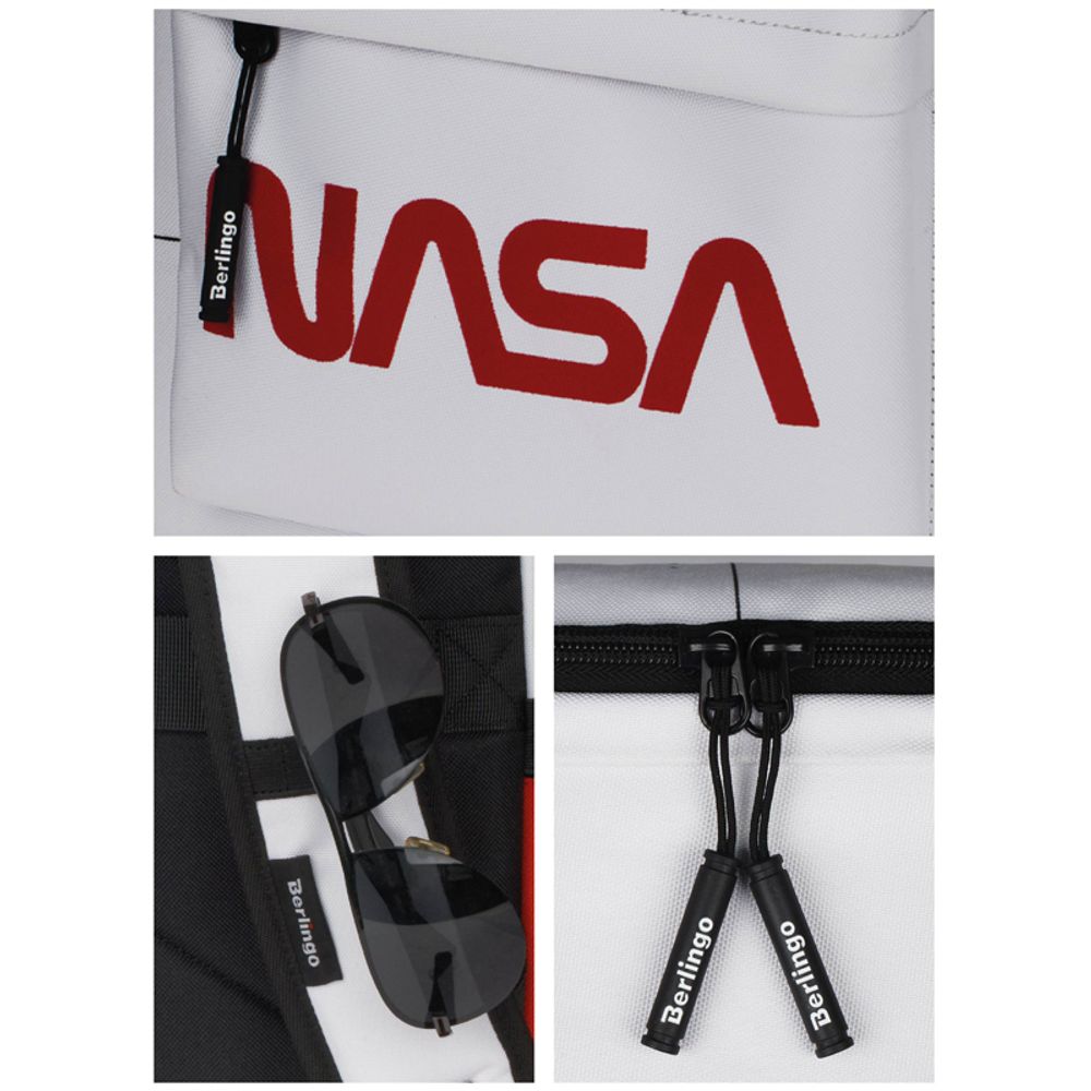 Рюкзак Berlingo Casual "Ad Astra. White" 39,5*27*13см, 1 отделение, 3 кармана, уплотненная спинка