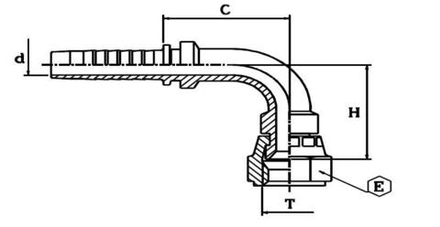Фитинг DN 08 JIC (Г) 9/16 (90)