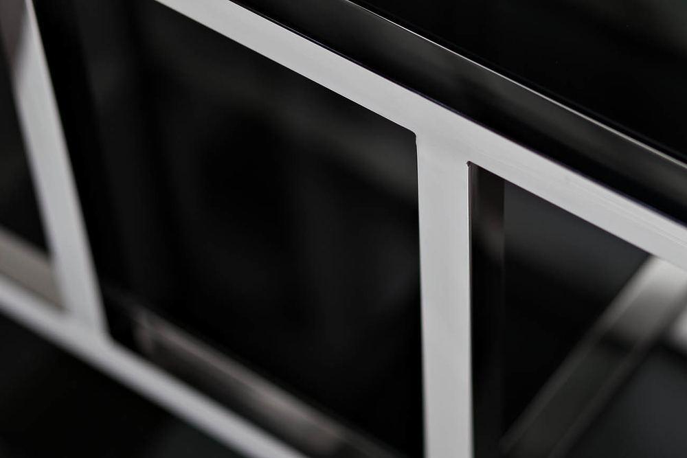 Стеллаж Garda Decor серебристы-черный 46AS-SH1076-SILVER