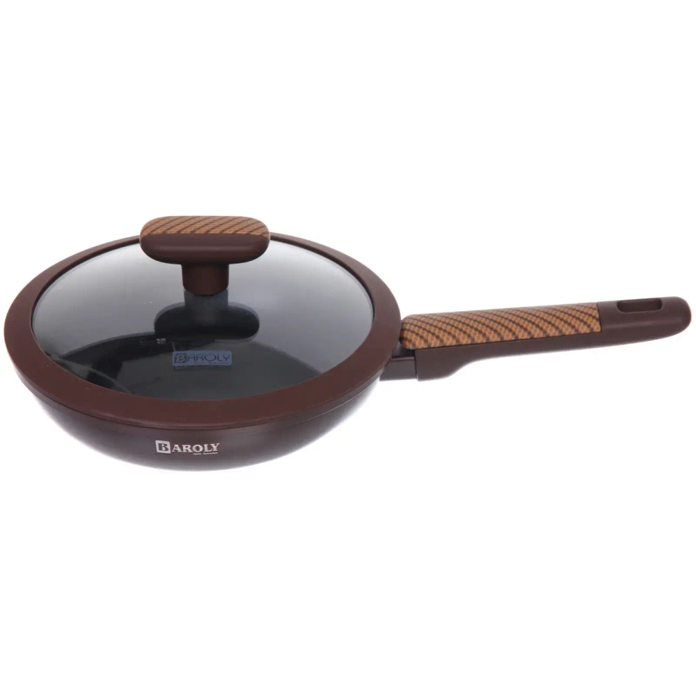Сковорода «BAROLY» CHOCOLATE 20см индукционная с крышкой, бакелитовая ручка