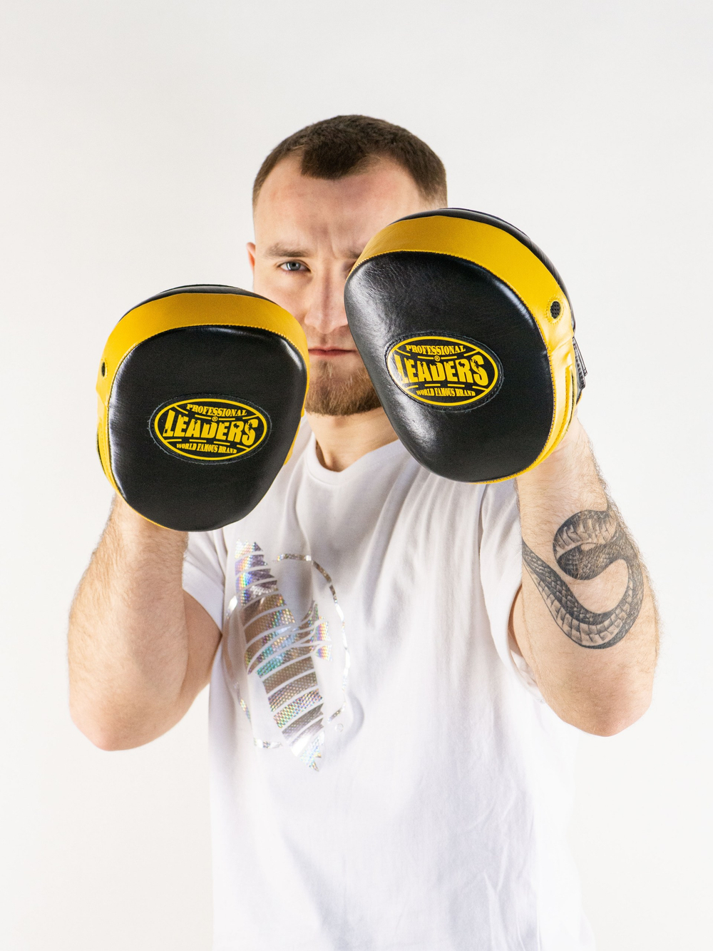 Лапы тренерские LEADERS T-AIR BUMBLEBEE черно-желтые