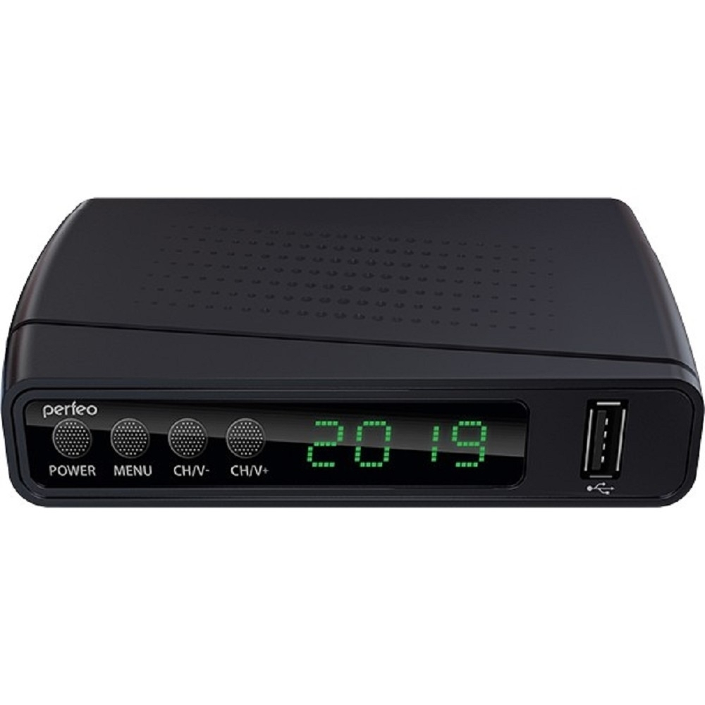 Приставка для цифрового ТВ Perfeo DVB-T2 / C приставка "STREAM" для цифр.TV, Wi-Fi, IPTV, HDMI, 2 USB, DolbyDigital, пульт ДУ [PF_A4351]