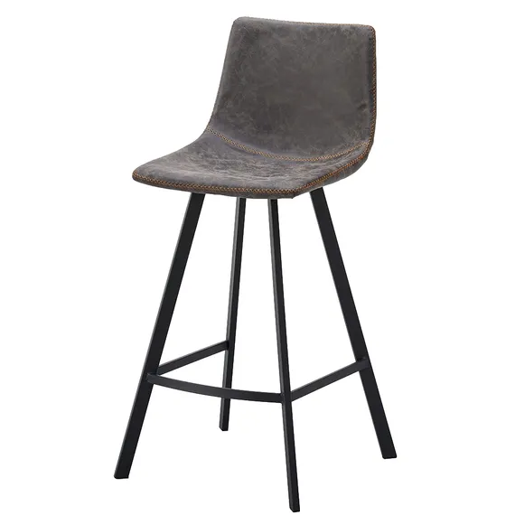 Полубарный стул Netro 66 см, серый на черных металлических ножках | Купить в Hallberg.ru