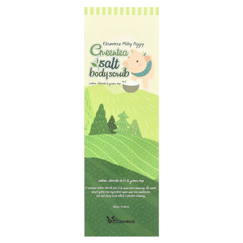 Elizavecca, Milky Piggy, скраб для тела с солью и зеленым чаем, 300 г (10,58 унции)