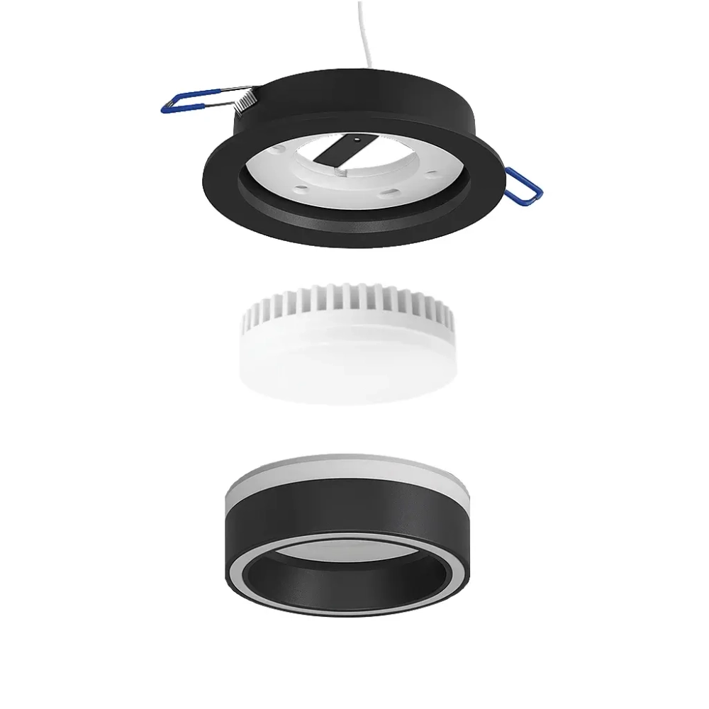 Светильник встраиваемый Vaes SIRIUS V‑R GX53, чёрный, цоколь GX53