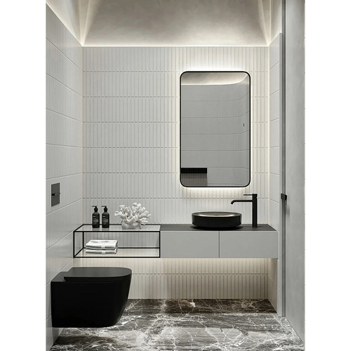 Зеркало AZARIO INCANTO 600х1000 бесконтактный сенсорный выключатель, подсветка с диммером, цвет черный (LED-00002538)