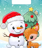 Пакет с вырубной неусиленной ручкой 20х30 (30) Тико НГ (Милый снеговик) Россия