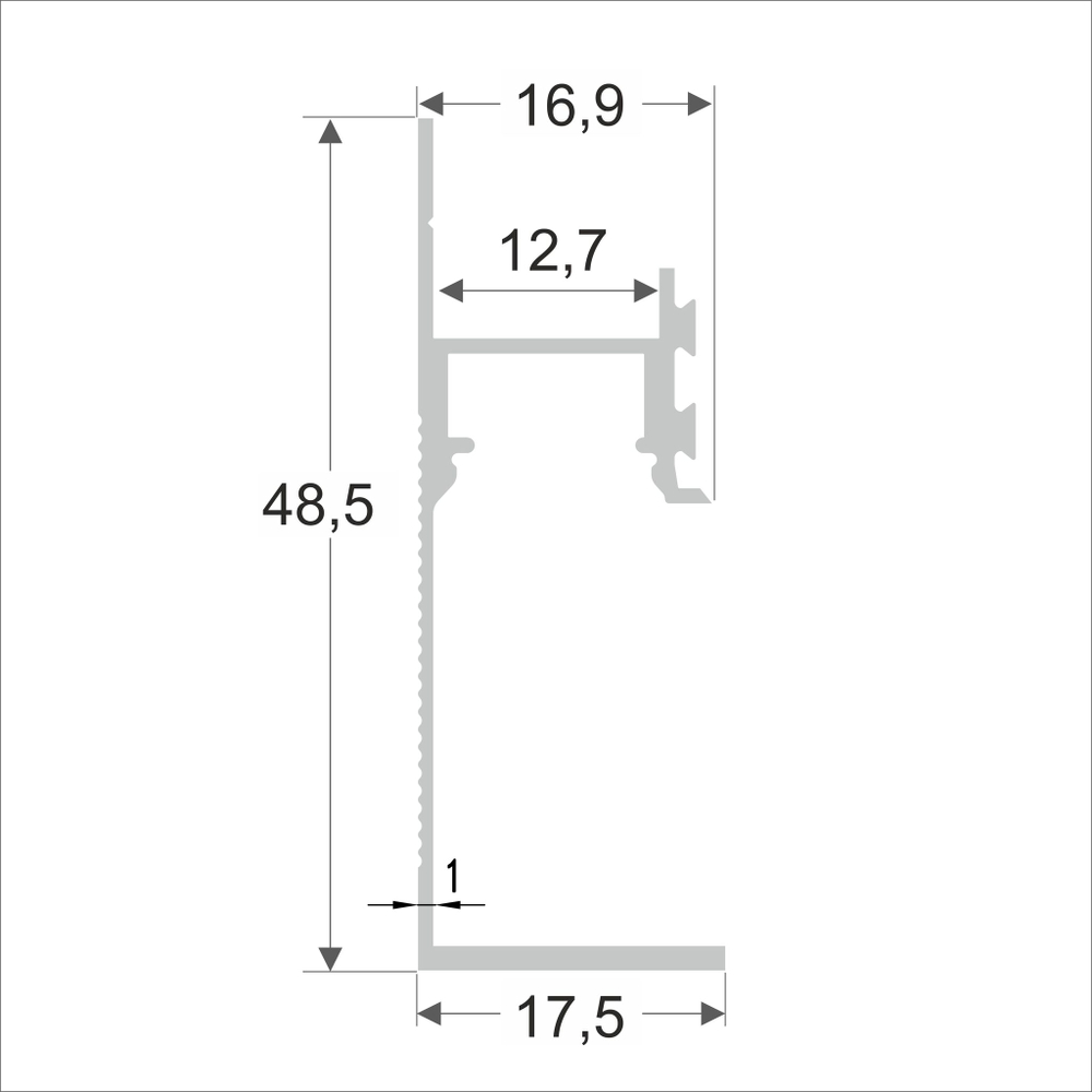 Алюминиевый теневой профиль с подсветкой ПО-196 2700 мм