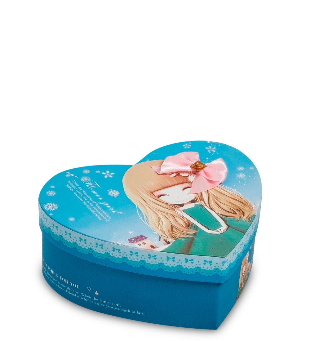 WG-69/1-B Коробка подарочная «Сердце» цв.голубой