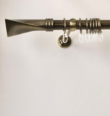 Карниз кованый рифленый Свинг d25 мм однорядный, цвет антик