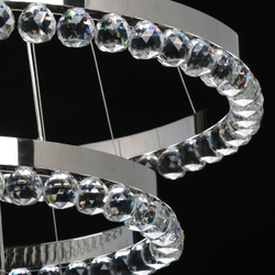 Люстра подвесная светодиодная De Markt Глобула, LED, 90Вт, 3 лампы, плафон из хрусталя, хром