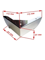 Угловая хромированная опора для мебели H=50мм, 2 шт
