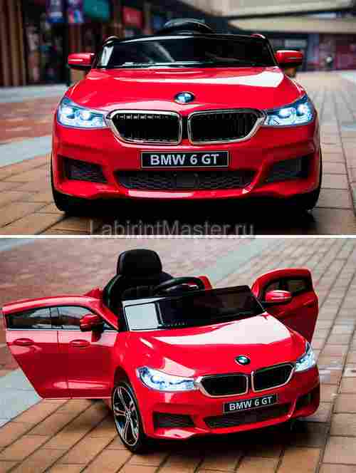 Детский электромобиль "BMW 6 GT" 6V, красный