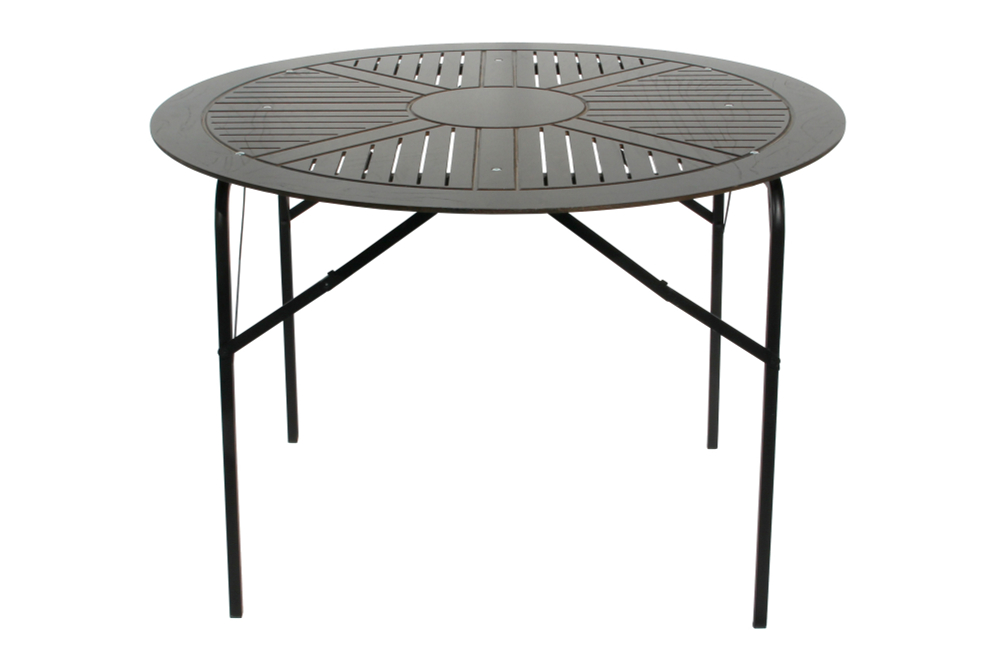 Стол к набору Комплект Агро Бистро арт.КА6266 круглый (каркас черный, столешница коричневая)