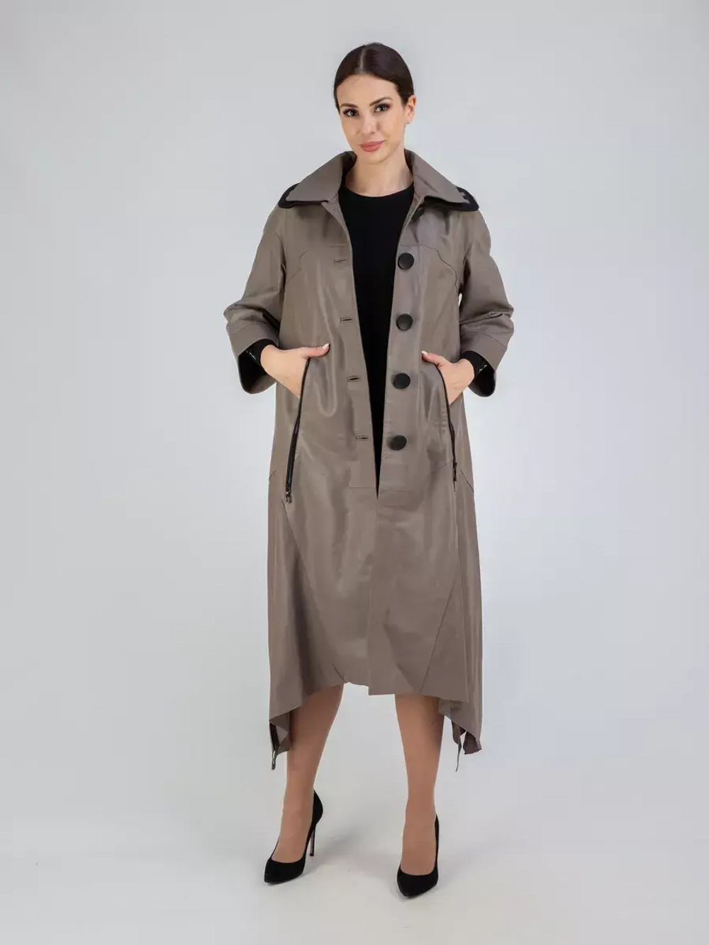 Плащ кожаный натуральный