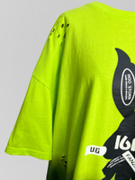 Футболка A02 удлиненная с градиентом, прорезями и принтом посередине