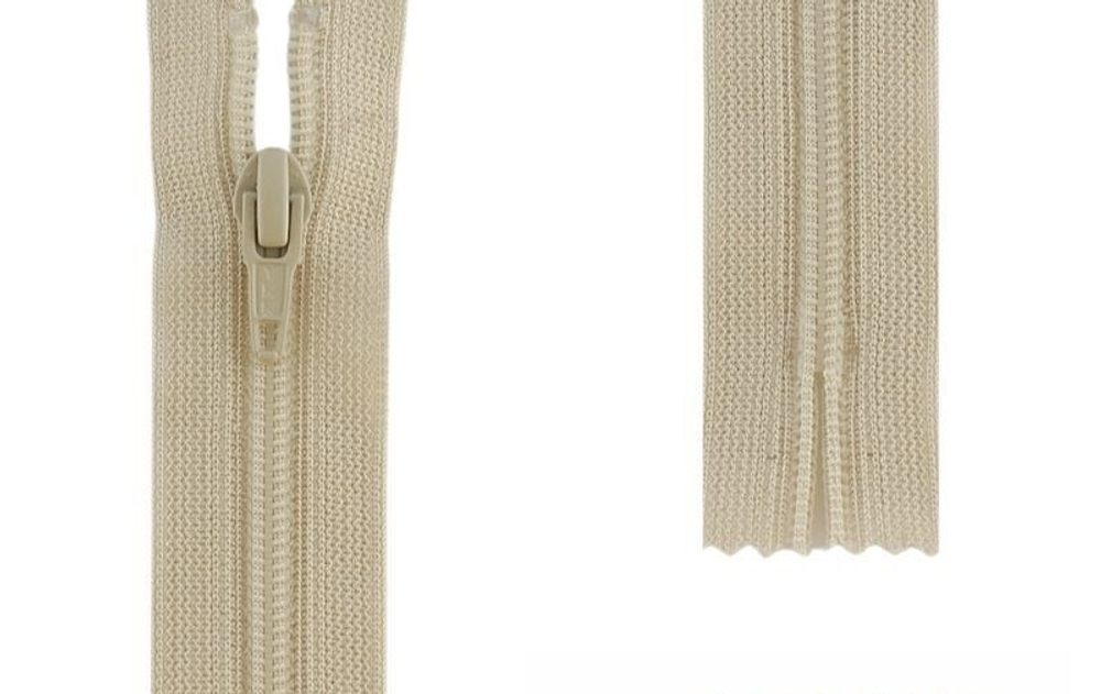 Молния витая, неразъемная YKK Тип 3 20 см, цв.платиновый
