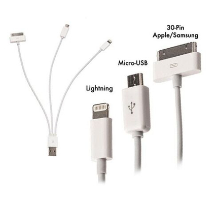 USB cable (3 в 1) iPhone 5/mico/iPhone 4 (usmas) mint