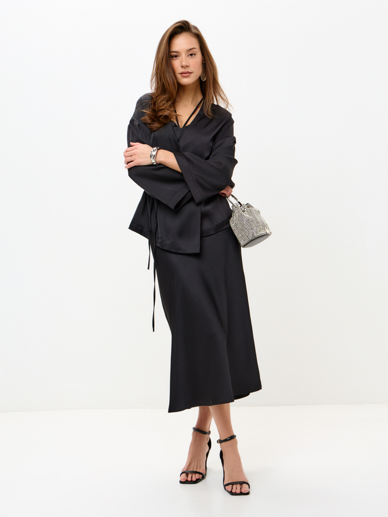 Юбка миди из искусственного шелка