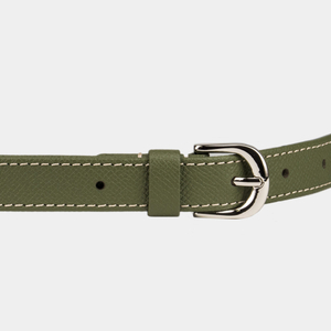 Ремень женский 20 мм из кожи сафьяно, цвета хаки