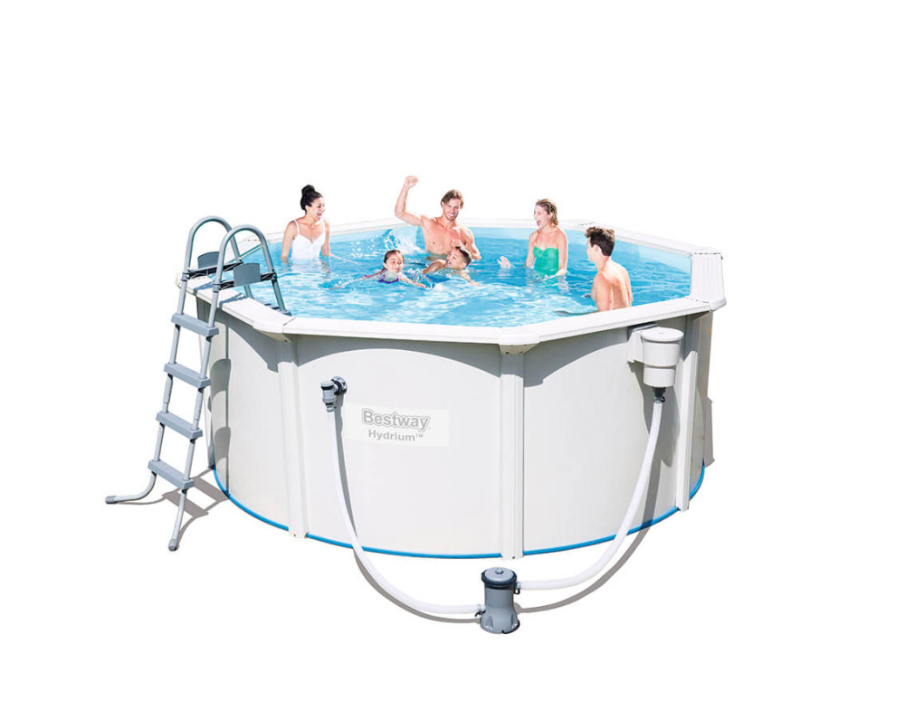 Стальной бассейн Bestway Hydrium Pool Set 300х120 см + фильтр-насос 2006 л/ч, лестница, подстилка (56563/56290 BW)