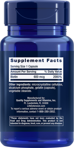 Biotin 600 мкг 100 капсул Life Extension