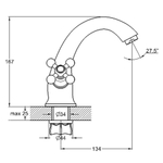 Смеситель для раковины, G.lauf, корот изл, с кран-буксой, хром, QML1-A827