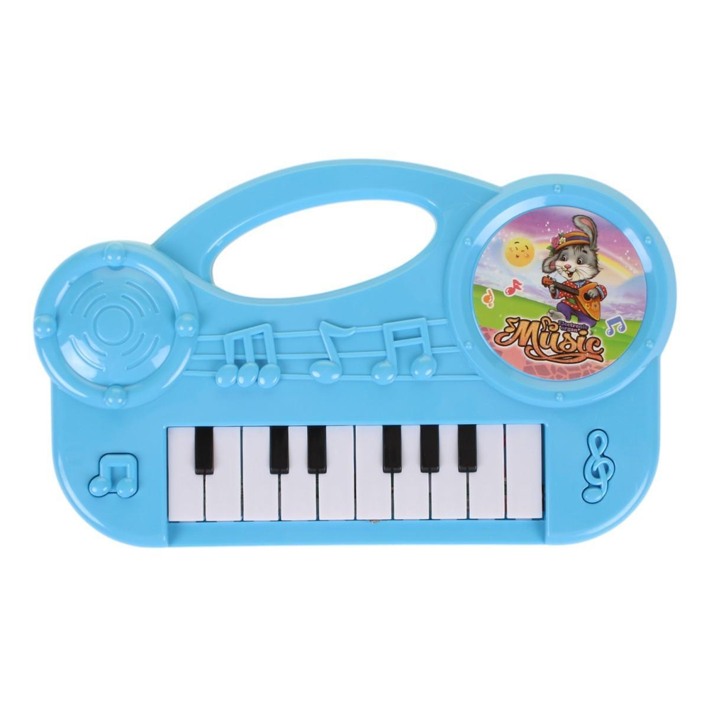 Пианино на бат., синий, пакет 856-7