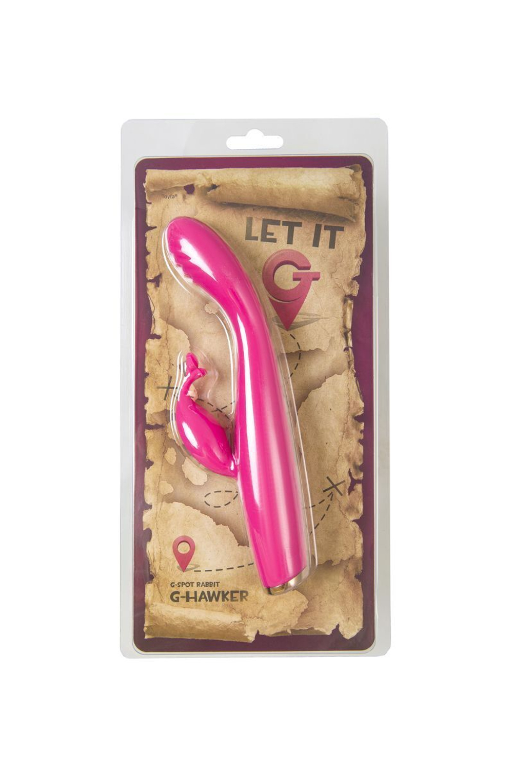 Ярко-розовый вибратор-кролик G-Hawker - 19,5 см. (Цвет: ярко-розовый)