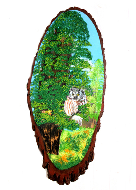 Срез дерева " Сова"  90-40-2.5 см вес 3.7 кг