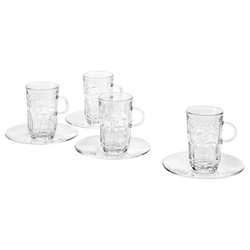 IKEA SÄLLSKAPLIG  (ИКЕА СÄЛЛСКАПЛИГ)  -  Чашка с блюдцем, прозрачное/натуральное стекло, 7 мл