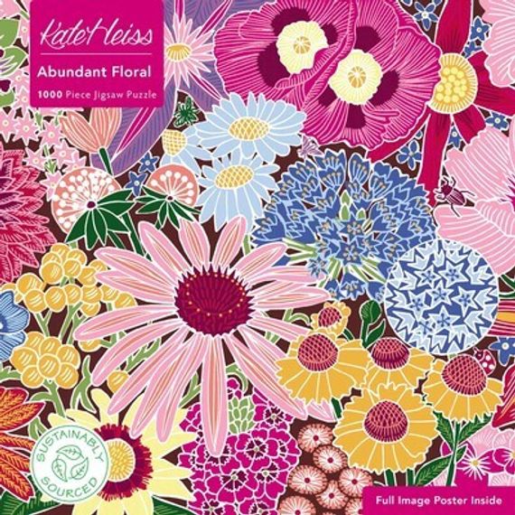 Adult Sustainable Jigsaw Puzzle Kate Heiss: Abundant Floral