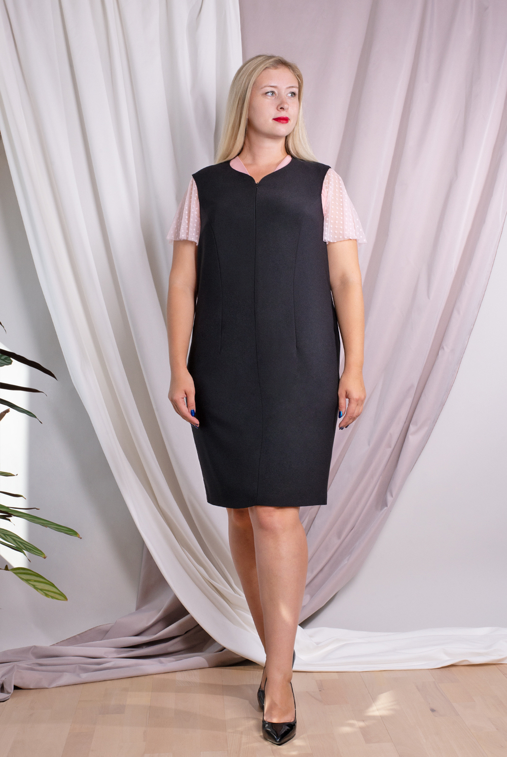 Офисный сарафан 3378ВЕ, черный #70Ч083378ВЕ